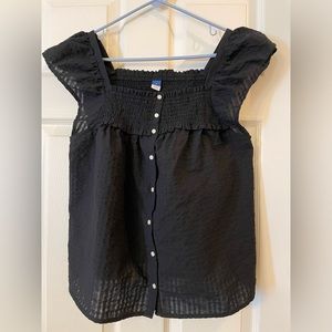Old Navy Black Cap Sleeve Shirt